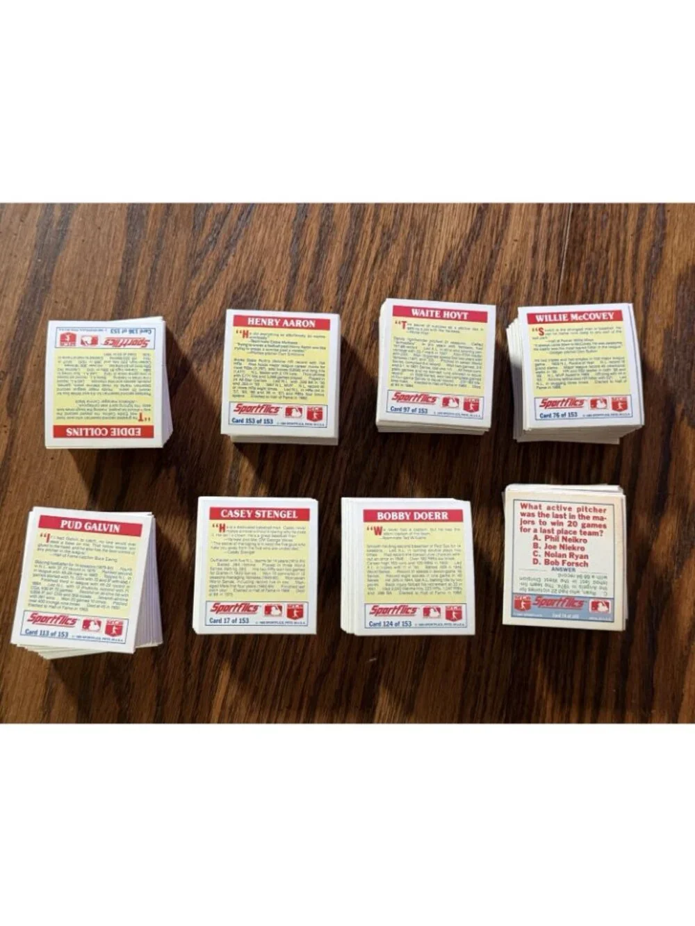 1989 Sportflics Magic Motion Trivia Baseball Card  Lot (approx. 230 Cards)